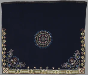 Tánctakaró, Anishinabe, Dakota, 1840-50 körül (gyapjú, selyem és gyöngyök)
