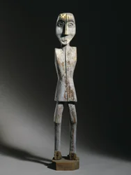 Effigy figura, Chippewa, 19. század vége (fa, vasszögek és pigment)