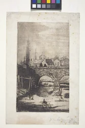 Figurák a hídon (tinta)