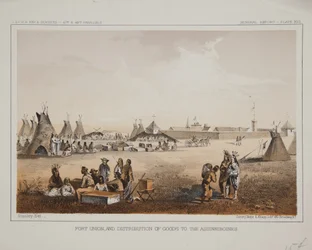 Fort Union és áruosztás az assiniboine-oknak