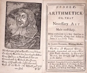 Hodders Arithmetic vagy Ez a legkönnyebben szükséges művészet előlapja és címlapja, James Hodder, 1719