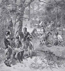 Francis Marion tábornok a táborban (litho)