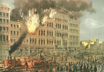 Great Fire on Lake Street, Chicago Illustrated, James W. Sheahan irodalmi leírásaival, Jevne & Almini, Chicago, 1866-67