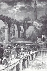 High Bridge a Harlem folyón, amely édes vizet szállít Westchester megyéből a Central Park víztározójába