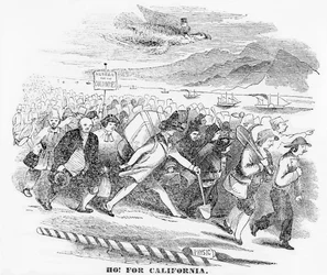 Ho! Kalifornia esetében, illusztráció a New York-i atlaszból, 1849. január 14