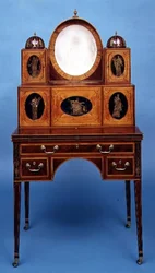Ladys íróasztal, 1795-1810 (mahagóni szaténfával kirakott)
