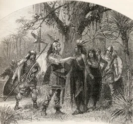 Az A. S. Barnes und Co. 1885-ben kiadott „A Brief History of the United States” című művéből: Landing of Northmen