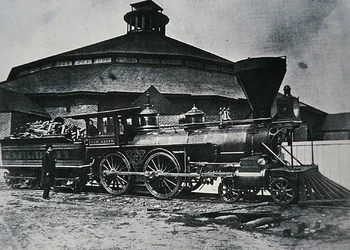 Az amerikai katonai vasutak (Union Army) „General Haupt” mozdonya az alexandriai körházban