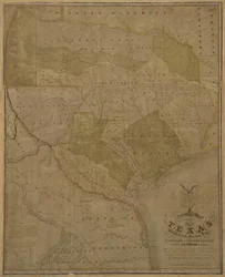 Texas térképe a szomszédos államok egyes részeivel