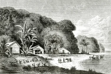 A Saigon folyó szája, illusztráció Walter Rose Saigonban tett látogatásából, megjelent az Appletons Journalban, 1872. május 4.