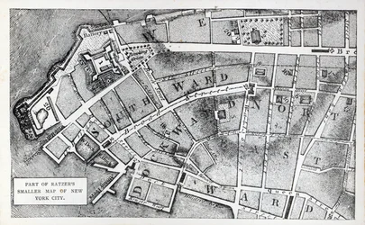 Része Bernard Ratzer kisebb New York-i térképének (litho)