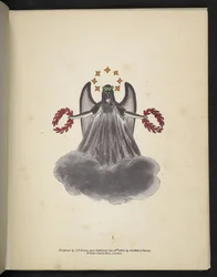 1. tábla. Egy sötét angyal. Spectropia; avagy meglepő kísérteties illúziók, amelyek mindenütt és bármilyen színben szellemeket mutatnak stb., 1. sorozat. J.H. Brown, 1864