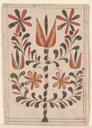 Érdemdíj (Belohnung), Fraktur festmény (toll és tinta WC-vel papíron)