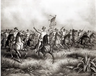 Rough Riders: Theodore Roosevelt ezredes, az Egyesült Államok parancsnoka, San Juan Hill, Santiago, Kuba, 1898