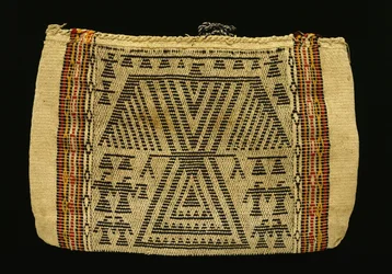 Tárolótáska, Potawatomi, 1890 körül (pamutzsineg és gyapjúfonal) (lásd még: 340992)