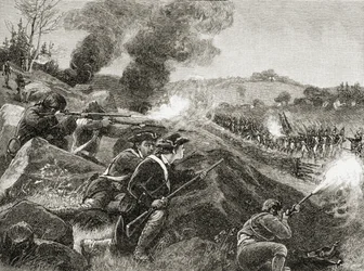A Lexingtonból visszavonuló britek az A. S. Barnes und Co. által 1885-ben kiadott „A Brief History of the United States” c.