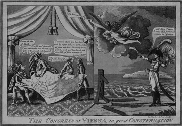 A bécsi kongresszus nagy megdöbbenésben, 1815 körül
