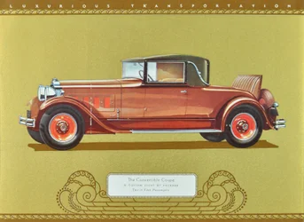 The Convertible Coupe, A Custom Eight by Packard, kiadó: 1930 (színes litográfia)