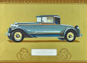 The Coupe, A Custom Eight by Packard, pub.1930 (színes litográfia)