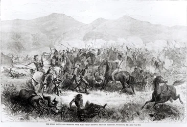 Az indiai csata és mészárlás Fort Philip Kearney közelében, Dakotah területén, 1866. december 21.