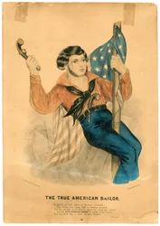 Az igazi amerikai tengerész, 1838-56 körül (színes litho)