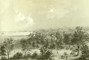View of Lake View House, Chicago Illustrated, James W. Sheahan irodalmi leírásaival, Jevne & Almini, Chicago, 1866-67