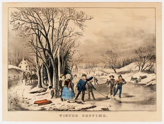 Téli időtöltés, 1800-10 körül (színes litográfia)