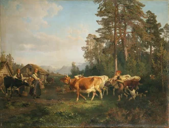 Tájkép tehenekkel