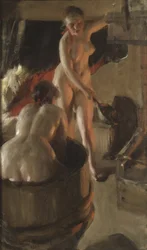 Dalarna-i lányok fürdőznek, 1908
