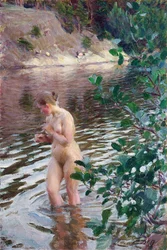 A hideg patak par Zorn, Anders Leonard (1860-1920). Olaj, vászon, mérete: 98x66