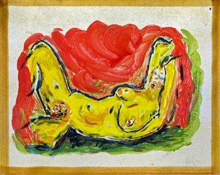 OUTRAGE TO EGON SCHIELE, 2012 (olaj, kerámiacsempe)