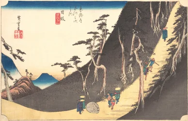Huszonhatos állomás: Nissaka, Sayo no Nakayama, a... ötvenhárom állomásától, kb. 1833-34.