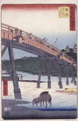 #39 Okazaki - „A Tokaido látképei, a Tokióból Kiotóba vezető országút” című sorozatból