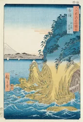 Barlangok Enoshimában, Sagami tartományban (fatömbnyomat)