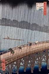 Ohashi, Sudden Shower at Atake, a "Száz kilátás az Edo híres helyeiről" sorozatból