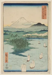 Yokohama Noge-ban Musashi tartományban (Musashi Noge Yokohama) (színes fatömbnyomat)