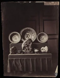 Kiállítás Eugenie császárné kínai múzeumában Fontainebleau-ban, 1861 körül (albumnyomat)