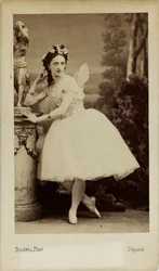 Marfa Muravyeva balett-táncos portréja 1838-1879 a Diavolina... balettben, 1863.
