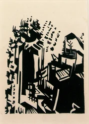 Halászok, 1940 körül (fametszet)