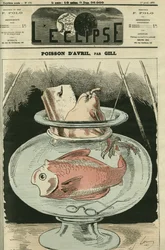 Április hal, a hal Adolphe Thiers (1797-1877). Borító a Gill „” L