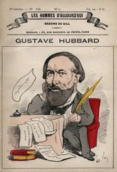Nicolas Gustave Hubbard (1828-1888) angol politikai közgazdász rajzfilmje a Les Hommes d