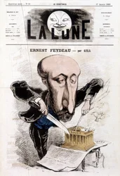 Gill rajzfilmje Ernest Feydeau-ról (1821 - 1873) a "" The Moon" -ban"