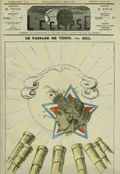 Vénusz (a köztársaság) áthaladása a Nap előtt (a Monarchia) 1874-ben. Borító: Gill, „” L