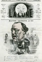 Maitre Charles Lachaud (1817-1882) francia ügyvéd portréja. Gill rajzfilmje a „” The Moon” című filmben, december 23