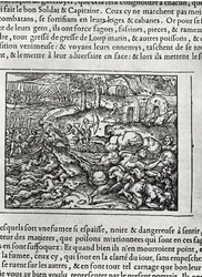 Leszállás, Andre Thevet Cosmographie universelle című művéből, 1575