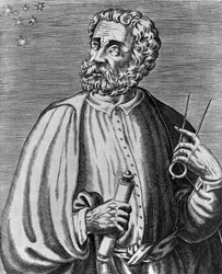 Ferdinand Magellán (1480-1521), portugál navigátor portréja, Andre Thevet (1504-1592) metszetei a híres emberek valódi portréiból és életeiből