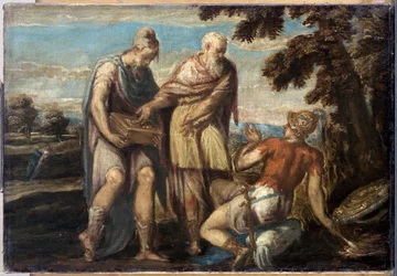 Manius Curius Dentatus (3eme siècle avant JC), Schiavone, Andrea (kb. 1520-1582). Olaj, vászon, méret: 58x84, c. 1560, Művészettörténeti Múzeum, Vienne
