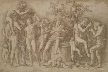 Bacchanal a bor kádjával, 1470-90