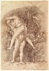 Herkules és Antaeus, Andrea Mantegna (1431-1506), rajz.