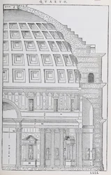 A Pantheon keresztmetszete, illusztráció Palladio „I Quattro Libri dell